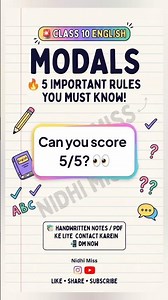 Modals Class 10 English Grammar | Modals Rules, Tricks & Examples | CBSE Board 2026-27