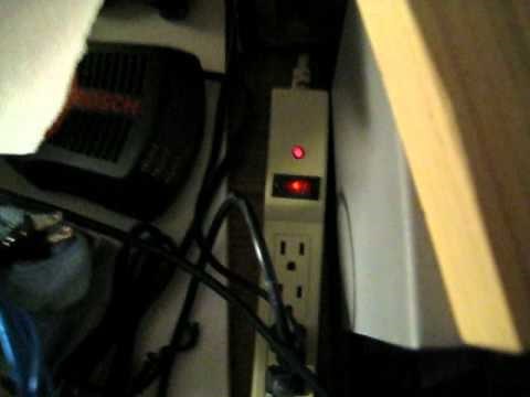 Does your power strip switch light flicker?