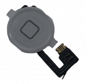 Home Button Complete for Apple iPhone 4 - 32GB White - Outer Plastic with Inner Flex