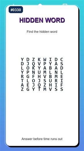 Hidden Word Puzzle #0330 | Find the Secret Word Fast