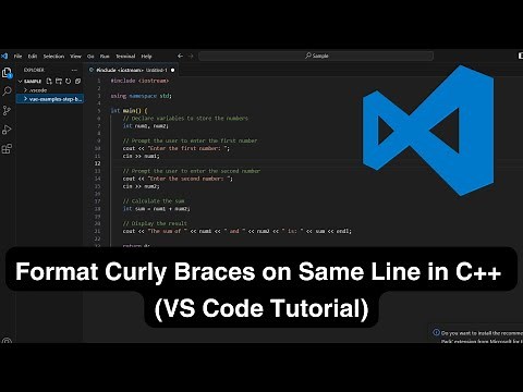 How to Format Curly Braces on Same Line in C++ (VS Code Tutorial) ?