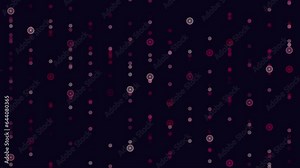 Symmetrical pattern of red circles in rows and columns, arranged on a dark background. Circles overlap and create various shades of red Stock Video