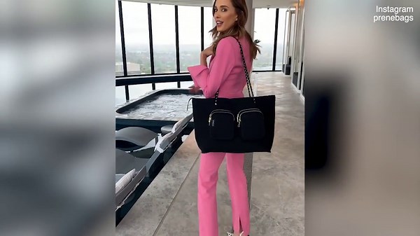 Bec Judd models her new collaboration with Prene Bags