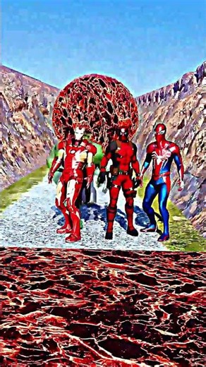Avengers vs Giant Rolling Lava Boulder Escape #Avengers #Hulk #IronMan