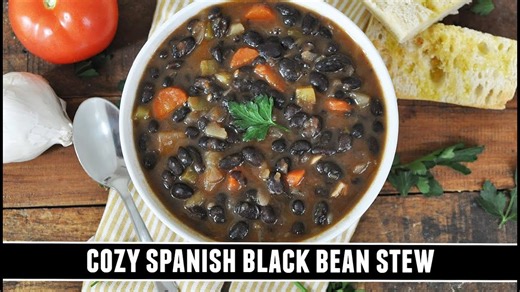 Cozy Spanish black bean stew: Quick & easy one-pot recipe