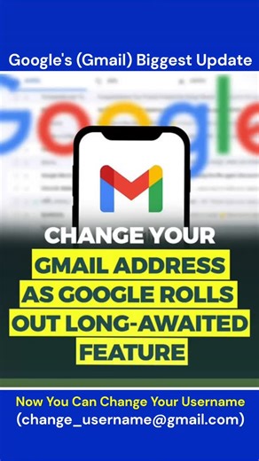 Gulshan Sirohi on Instagram: "Google's (Gmail) Biggest Update, Now You Can Change Your Gmail Username In a major update, Google has started rolling out a long-awaited feature that allows users to change their Gmail username without creating a new account. Until now, Gmail addresses were permanent, forcing users to open a fresh account if they wanted a different email ID. With this new option, users can replace their existing @gmail.com username with a new one while keeping all their data intact.