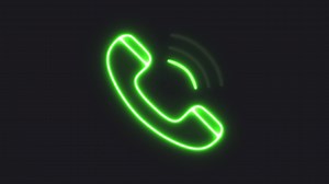 Premium stock video - A flickering neon sign depicting a green phone receiver and sound waves as curves