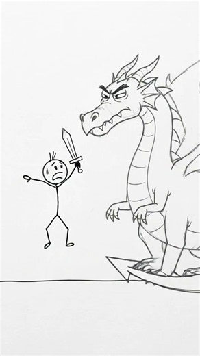 🗡️ Stickman vs Dragon! 🐉 #shortsfeed