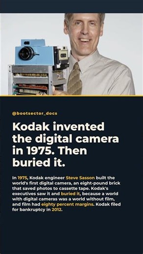 Kodak invented the digital camera in 1975. Then buried it.