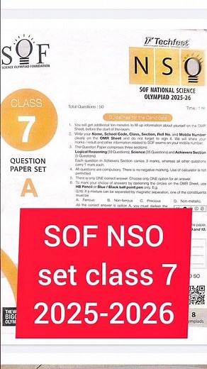 SOF NSO Class 7 2025-2026 SET A