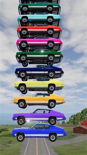 Multi Colour Car Rainbow Test - BeamNg Drive #shorts #beamng #wreckfuel