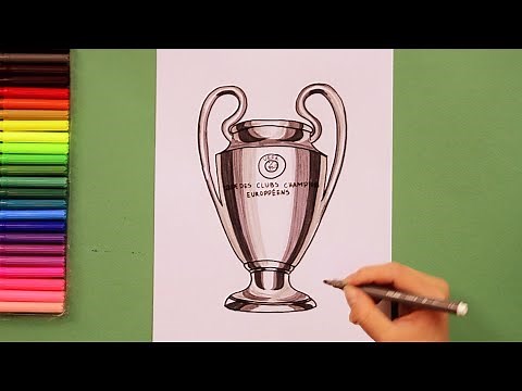How to draw UEFA Champions League Trophy