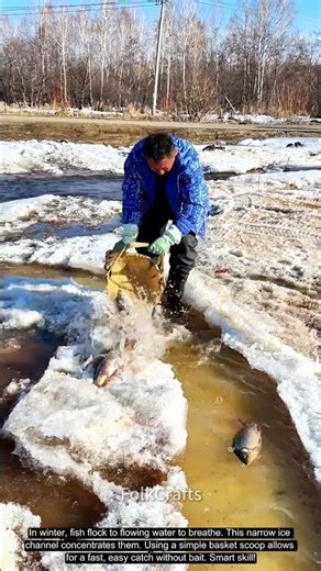 Fish Everywhere! Scooping Catch from a Frozen Ditch