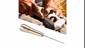 Sewing Awl Leather Shoe Repair Tool for DIY Sewing Repairing Leather Binding Book, 3 Needles + Copper Handle