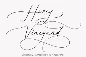 Honey Vineyard // Modern Calligraphy, a Script Font by PeachCreme