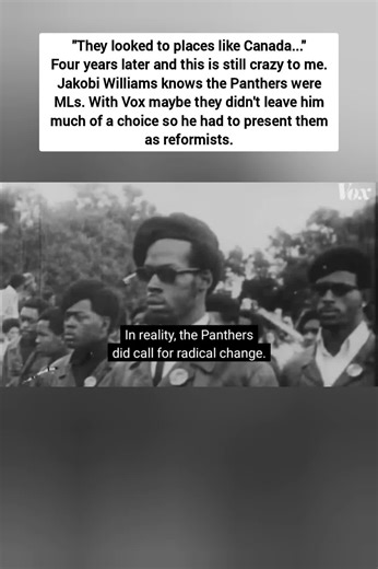 The Panthers weren't rigid dogmatists with socialism and they did engage in some reformism and they entertained electoral politics later on, but they looked to China and other socialist states building communism as examples—they were dialectical materialists to their core. #blackpantherparty #radicalhistory #vox