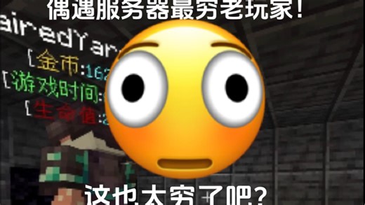 [我的世界服务器]开服半年，第一次见玩了十几个小时还这么穷的老玩家？腐竹无语了🫪Minecraft服务器