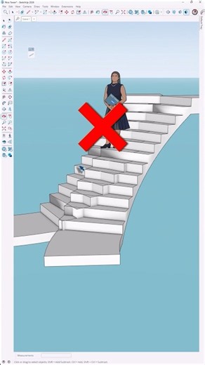 From a simple stair layout to a curved architectural form in SketchUp