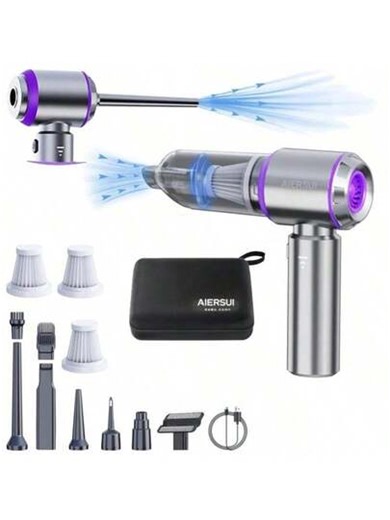 Portable Wireless Vacuum Cleaner Car Vacuum Cleaner 15000PA High-Power Mini Vacuum Cleaner,Powerful Pet Hair Vacuum Cleaner, 4-In-1 Compressor Air Blower And Pump Handheld Vacuum Cleaner, Equipped With A Brushless Motor, Suitable For Cars, Homes, Offices, Camping, Computer Keyboards, And Laptop Dust Removal Tools.2000mAh/11.1V | SHEIN