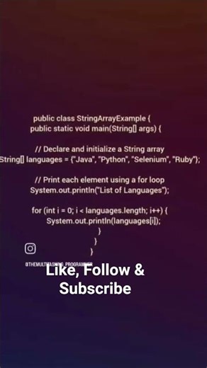 Java Interview Question | Print Array Using For Loop #interview #java #javascript