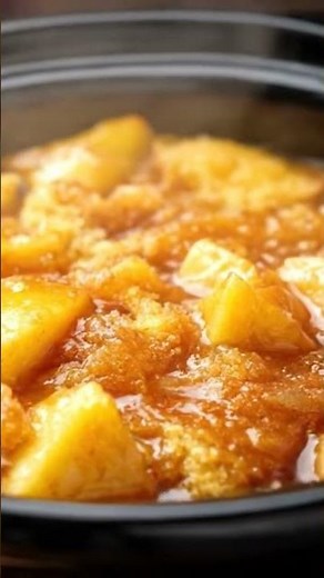 🍎🔥 3-Ingredient Crockpot Apple Dump Cake