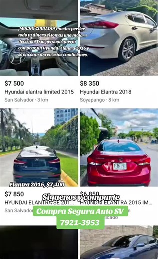 Compra segura Auto SV on Instagram: "#chequeoPreCompra🚗 ¿si estas por comprar un vehículo usado? ¡No te dejes llevar por el típico “todo al 100 y helando rico”! 😅 Mejor agenda tu Chequeo Pre Compra por solo $34.99 y evita llevarte un carro lleno de fallas y gastos. 🔧💸 🔍 Incluye: ✅ Revisión con scanner profesional automotriz ✅ Test de batería, inspección con boroscopio (vehículos GDI) ✅ Verificación de millas reales, VIN, chasis y motor ✅ Historial completo de ingreso al país (con fotos y re