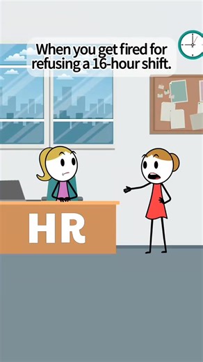 When you get fired for refusing a 16-hour shift.#job #work #worklife #manager #animation | tomcartoon.com