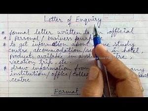 Letter of Enquiry for class 10-12 CBSE - Format and a Sample Letter