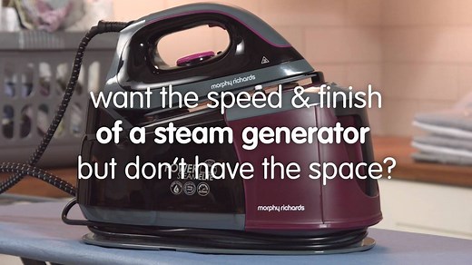 Effortless ironing! Our new Saturn Steam has all the benefits of a steam generator, but in an iron. Complete with Aeroglide technology, our new Saturn Steam has 1 bar pump pressure that distributes steam across the entire soleplate for an effortless crease free finish. Save £35 and upgrade your iron for £64.99. Was £99.99. http://www.argos.co.uk/product/7978214 | Morphy Richards