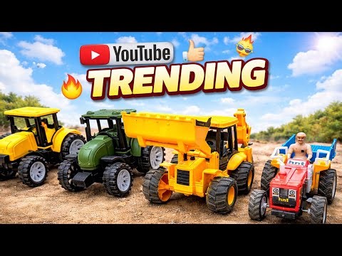 Big Toy Tractor & Dump Truck in Sand | Toy Farming Tractor Video for Kids | Toy Trucks Playing