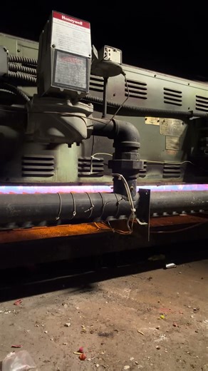 RAYPAK in a dark #boiler room feels gloomy #mechanic #plumbingtime #electrician it’s fired up