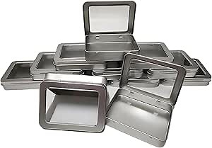 Mini Altoid Tin Box-12 Pcs With Clear Lids-Empty Mint Tins,Craft & Sewing Storage,Cookie Tins,Metal Tin Cans With,Small Box With Lid,Boxes With Hinged Lids,Bead Organizer