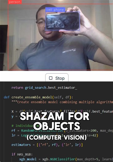 Building Shazam for objects using computer vision and @Roboflow If you want to build cool projects like this and other computer vision stuff check out roboflow.com,they’re awesome and have some really cool stuff there #coding #computerscience #computervision #cs