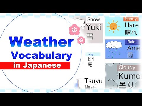 Weather vocabulary - Learn Japanese - 天気(Tenki) - 🇯🇵Sunny, Cloudy, Fog, Rain, Snow etc - Beginner
