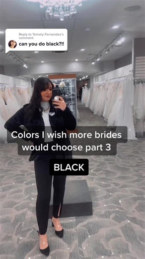 Colors I wish I saw more brides using! Part 3: BLACK 🖤 Would you have a black wedding? Let us know what you think in the comments 👀 #fyp #weddingcolors #blackwedding #weddingtheme #mbbride @Caitlin Harman
