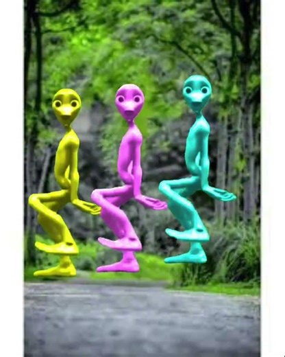 "Colorful Aliens Dancing in the Woods"#WeirdButCool #SpaceVibes #GroovyAliens #funnyaliens