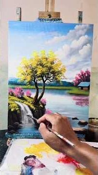 Calming Nature Landscape Acrylic Painting Step-by-Step 🎨