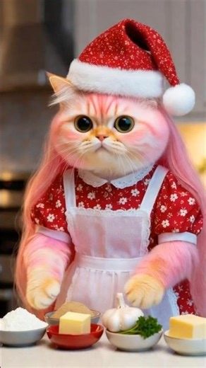 Christmas Tree Garlic Bread 🎄🧄 | Cute Cat Chef | catsKitchenR#shorts