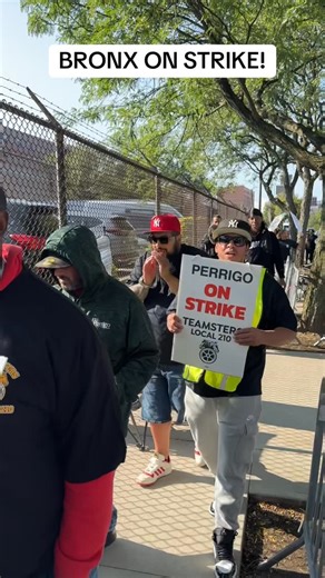 More than 200 striking Perrigo workers represented by Teamsters Local 210 rallied in the Bronx with elected officials to demand a fair contract. The action comes one day before bargaining resumes as the company has threatened to permanently replace the workers | New York Teamsters