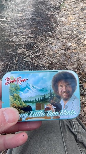 Mini-Bob Ross Mint Tin Plein Air Painting on Old Mine Road