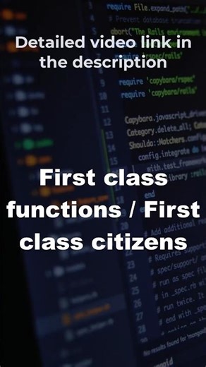 First class functions/Citizens 🥇 #learnjavascript #ytshorts #shorts #javascript #firstclassfunctions