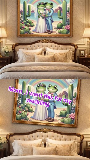 Wedding Day Frog Frame Wall art#wallart #wedding #weddingday #frog #marriage