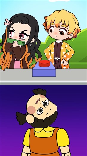 Nezuko LOVE Zenitsu😳 - SQUID GAME 😳 #demonslayer #shorts