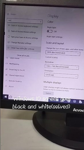 windows 10 screen goes black and white (solved)