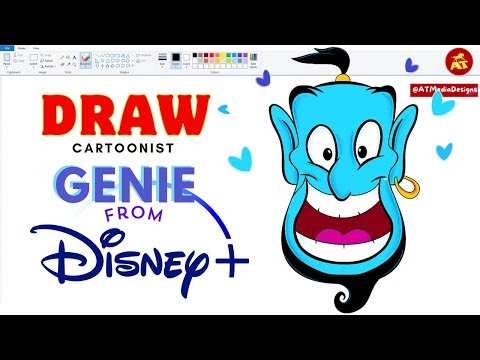 How to draw Genie in Disney in MS Paint | Easy Digital Art Tutorial in MS Paint🧞‍♂️✨