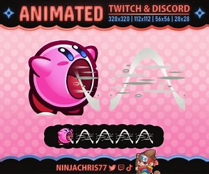 Kirby Inhaling | Animated Combo Emote for Twitch & Discord - Etsy