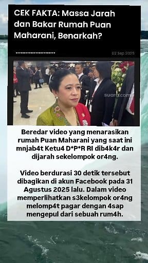 275K views · 1.2K reactions | Beredar video,rumah puan Maharani di bakar, ternyata itu HOAX #demo #dpr #beritahariini | Riswan | Facebook