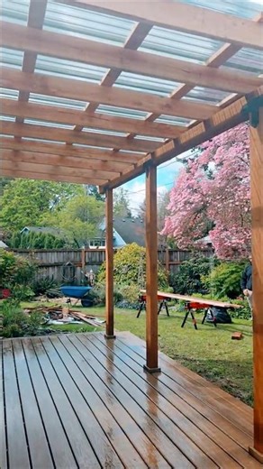 Trex Deck with Cover. ✅️🔨🔥 #deckbuilding #trex #TrexProBuilder #TrexDeck