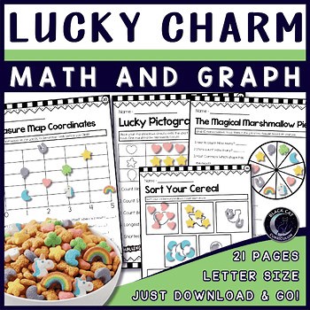 Lucky Charm Math Activities and Graph: Snack & Sort Hands-On Math Stations
