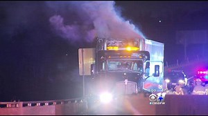 Fiery Big Rig Crash Closes Highway In Dallas